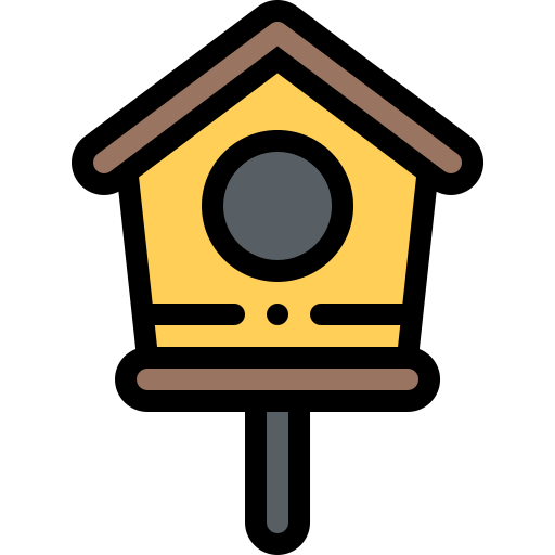 Pajarera Detailed Rounded Lineal color icono
