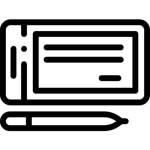 Cheque Detailed Rounded Lineal simge
