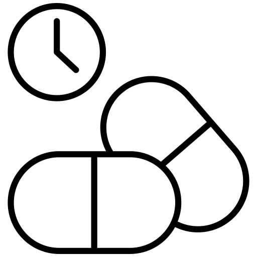 Pills time Generic black outline icon