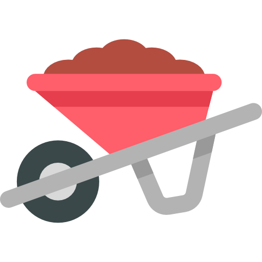 Wheelbarrow Kawaii Flat icon